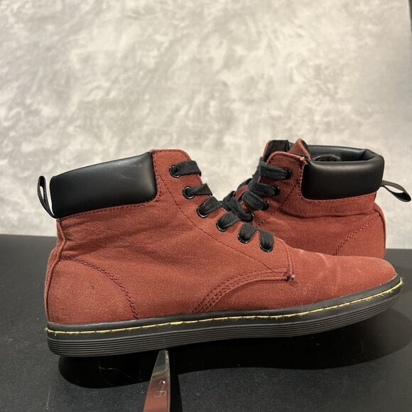 Dr Martens Maelly Ankle Boot Women's 8 Red Canvas Air Wair Casual Chukka - Picture 6 of 10